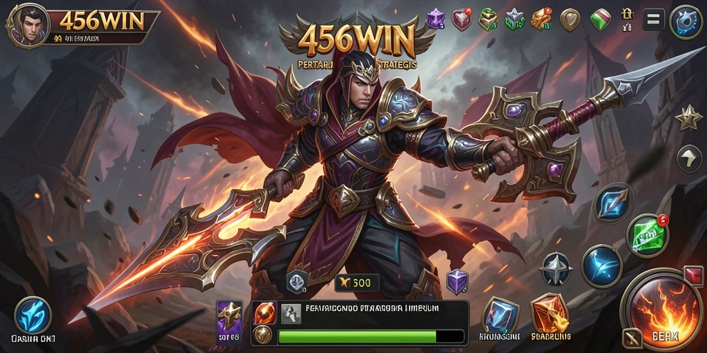 Tampilan gameplay <strong>456WIN</strong> dengan pertempuran strategis dan pembangunan kerajaan.