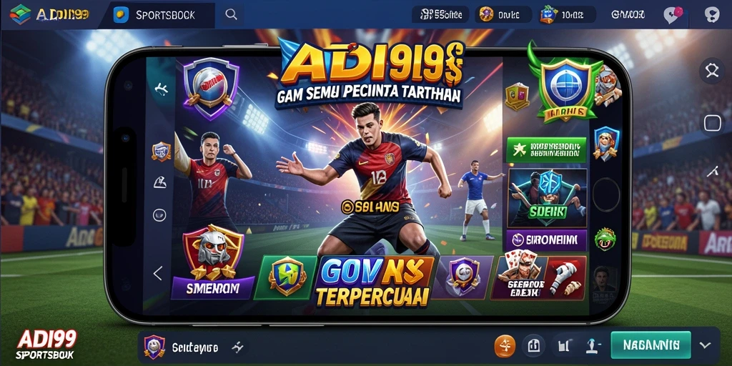 Tampilan antarmuka <strong>ADI99</strong> yang menarik dengan fitur taruhan langsung.