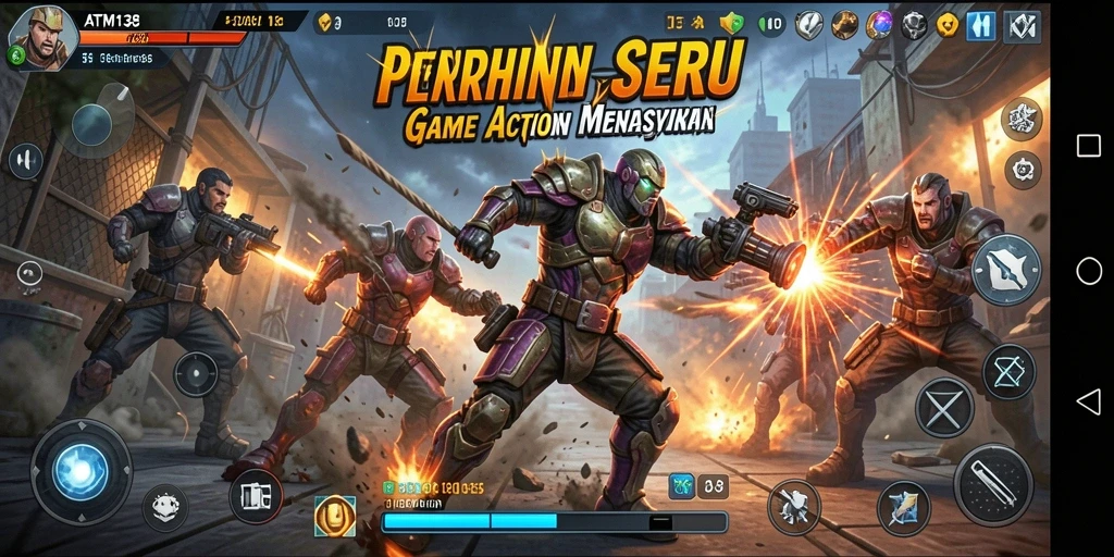Screenshot menunjukkan pertarungan seru dan grafis memukau dari gameplay ATM138.