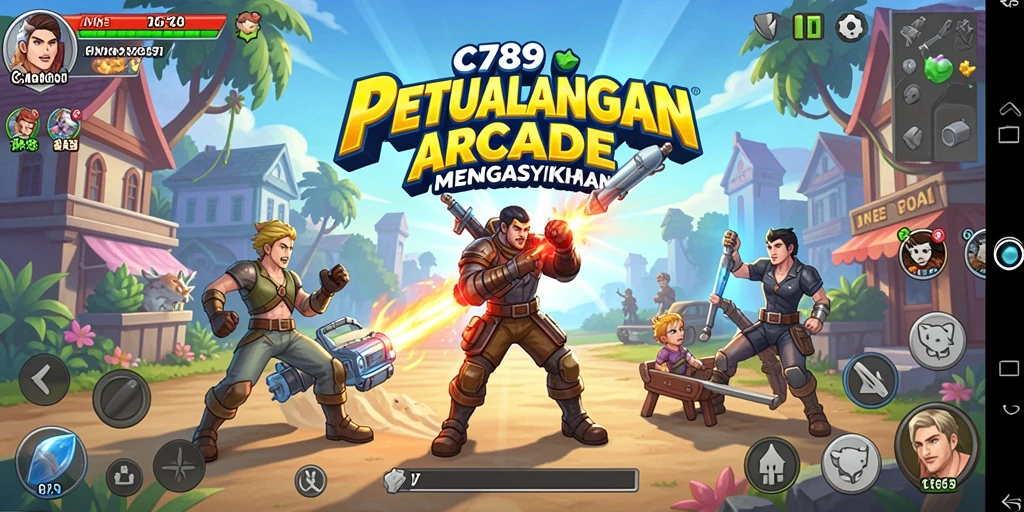 Tangkapan layar utama C789 menampilkan aksi gameplay Arcade yang mendebarkan.