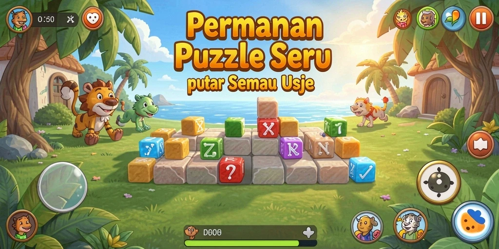 Tampilan gameplay menarik pada level D06 yang menantang.