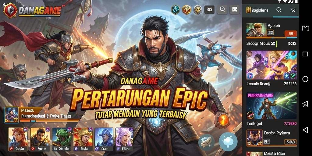 Tangkapan layar utama DANAGAME menampilkan intensitas pertempuran Battle Royale.