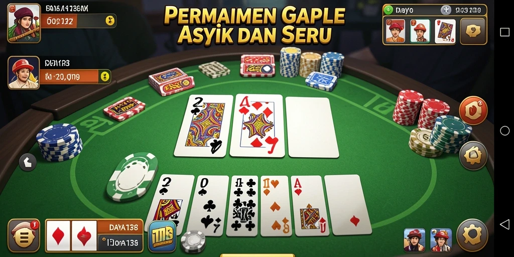 Tampilan gameplay Gaple yang seru dan interaktif.