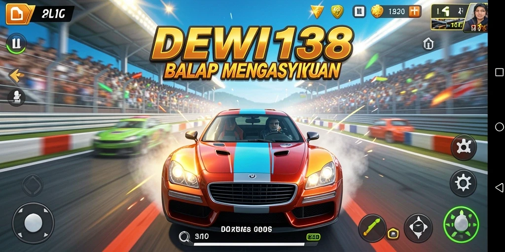 Screenshot DEWI138 menampilkan aksi balapan yang mendebarkan di trek yang menantang.