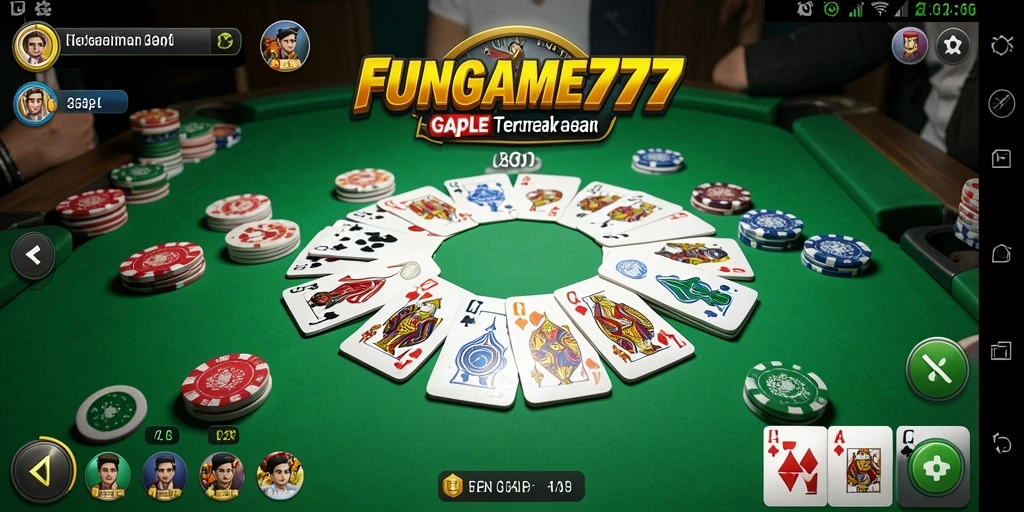 Screenshot menampilkan gameplay seru FUNGame777 Gaple.