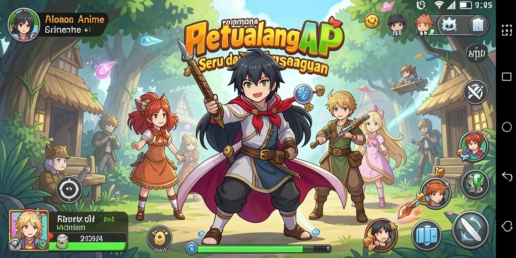 Screenshot gameplay HARAPJP dengan karakter anime ikonik.
