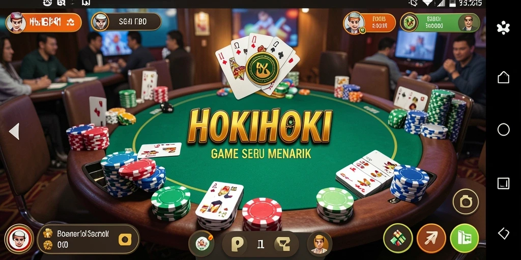 Tampilan gameplay HOKIHOKI saat berkompetisi dalam permainan Poker.
