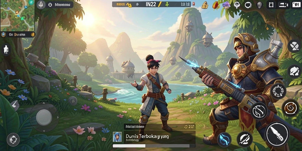 Gameplay IN22 yang dinamis dalam dunia terbuka.