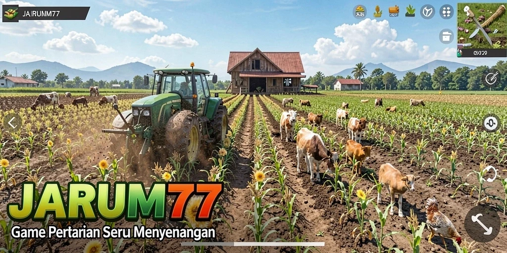 Tampilan gameplay seru dalam dunia pertanian JARUM77.