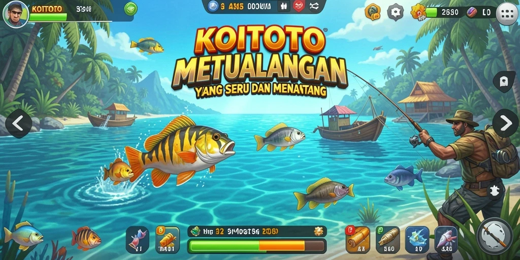 Tangkapan ikan yang spektakuler dalam gameplay KOITOTO.