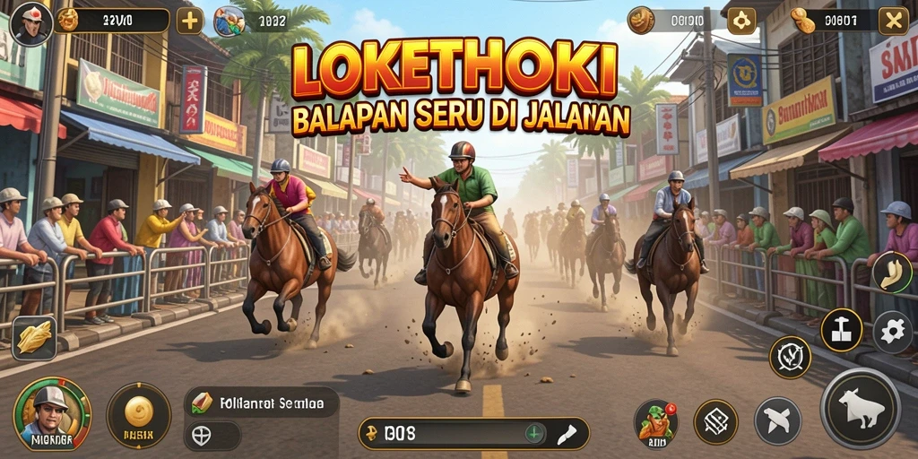 Tampilan gameplay balapan yang mendebarkan di LOKETHOKI.