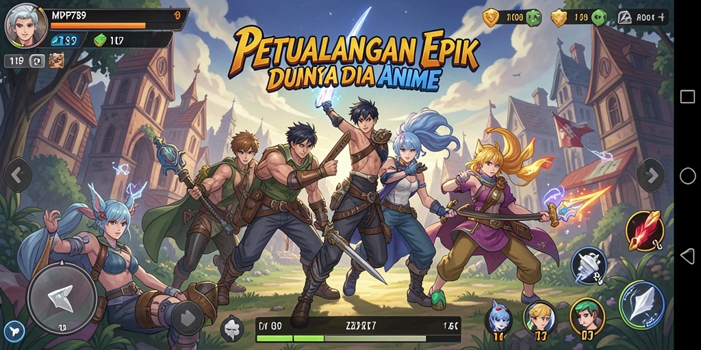 Tampilan gameplay menakjubkan dengan karakter Anime yang hidup.
