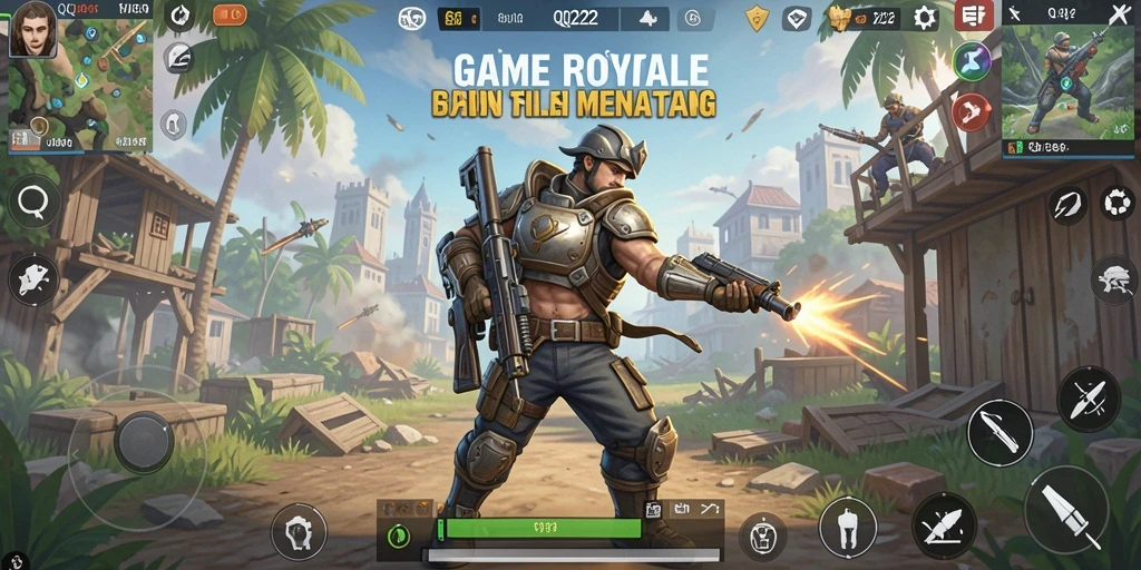 Gameplay seru dalam QQ222 dengan pertarungan Battle Royale.