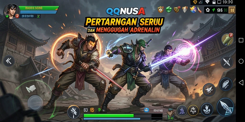 Gameplay seru dengan pertarungan yang menegangkan di QQNUSA.