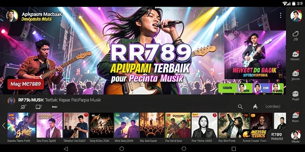 Tampilan gameplay interaktif dari aplikasi musik RR789.