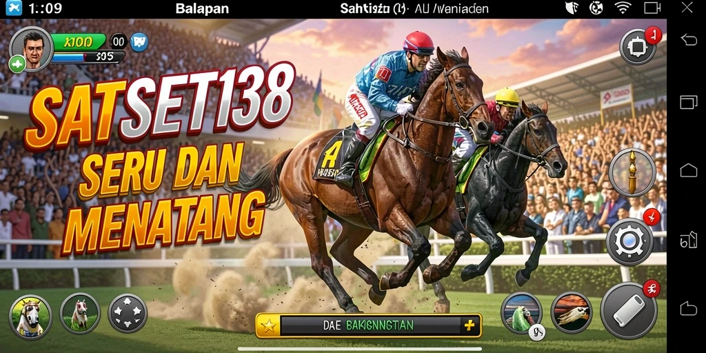 Tangkapan layar utama SATSET138 menampilkan aksi balapan yang mendebarkan.