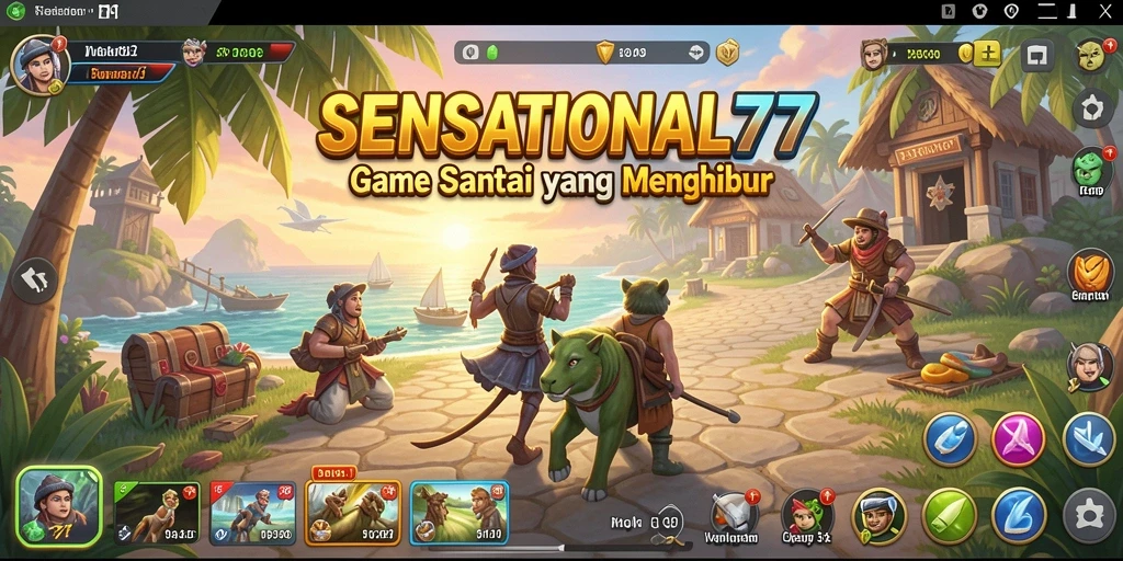 Tampilan gameplay SENSATIONAL77 yang menarik dan berwarna-warni.