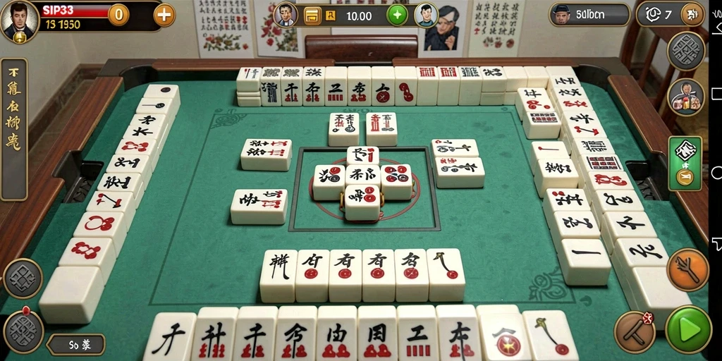 Screenshot SIP33 menampilkan aksi gameplay Mahjong yang seru.