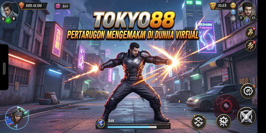 Gameplay seru dari TOKYO88 dengan karakter bertarung epik.