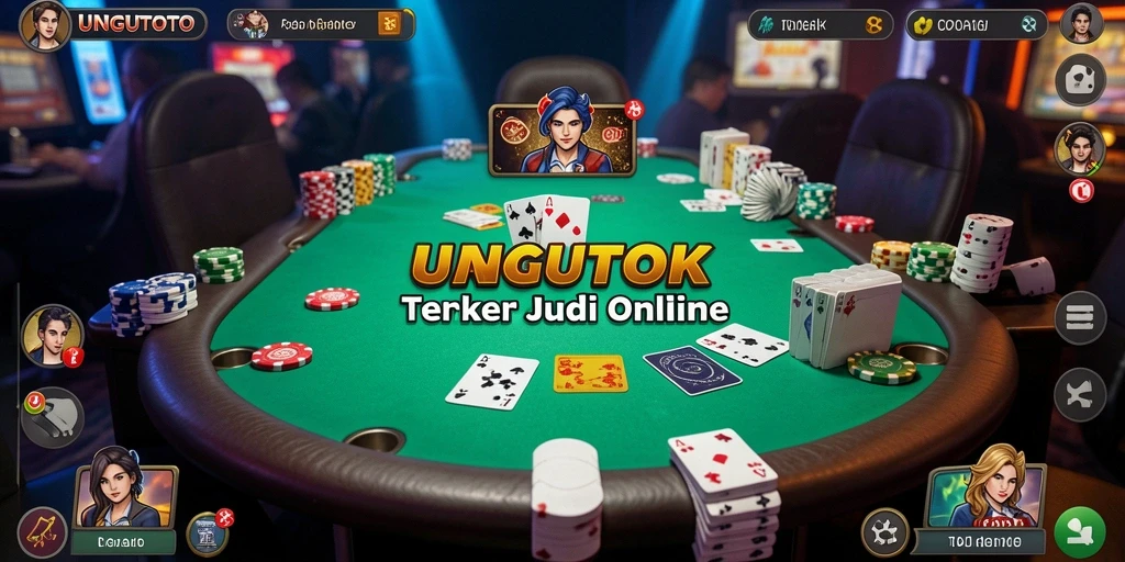 Screenshot gameplay UNGUTOTO yang menampilkan suasana Poker yang seru.